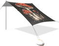 Red Mushroom Beach Tent Sun Shelter 9.2' x 10.5' Beach Canopy with 4 Sandbags 4 Stability Poles Sand Shovels - Tent Canopy for Beach Camping Fishing Picnics