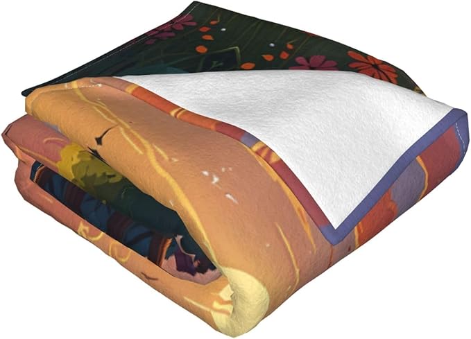 Sunset 50x40 Printed Soft Fleece Blanket for Sofa Bed and Camping - Cozy Blanket for Travel Picnics Nighttime Use