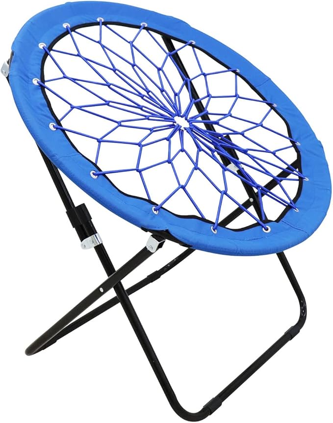 Bungee Chair Portable Foldable Dish Chair Bunjo Game Chair for Outdoor and Indoor and Camping and BBQ (Royal Blue)