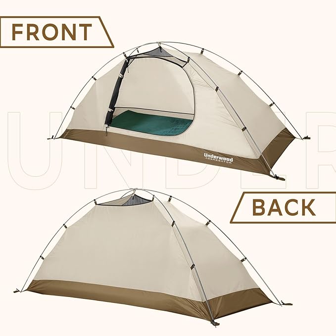 1/2 Person Backpacking Tent for 4-Season - Winter Waterproof Tent for One Person Lightweight Camping Gear for Backpacking Easy Set Up Cold Weather Essentials by Underwood Aggregator