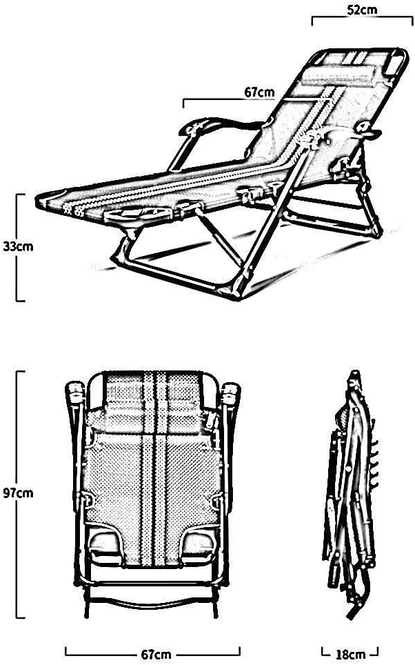 Adjustable Folding Sun Lounger Chair Multi-Function Recliner for Outdoor Beach Camping Office with Massage Armrests 200kg Capacity Portable Lounge Chair