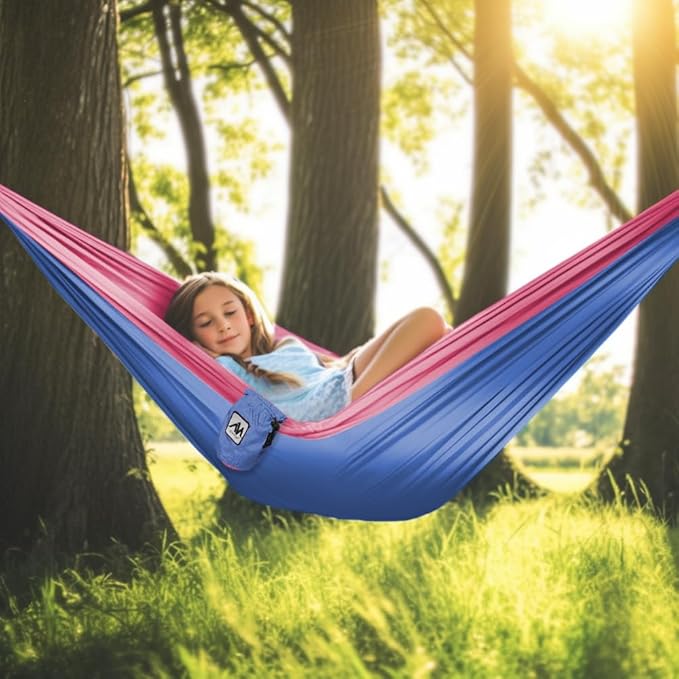 ayamaya Kids Camping Hammock Small Outdoor Hammock Gifts for Children Girls Boys Ultralight Kids Camping Gear with Tree Strap &amp CarabinersSling Swing Hammock for Indoor/Outdoor Use