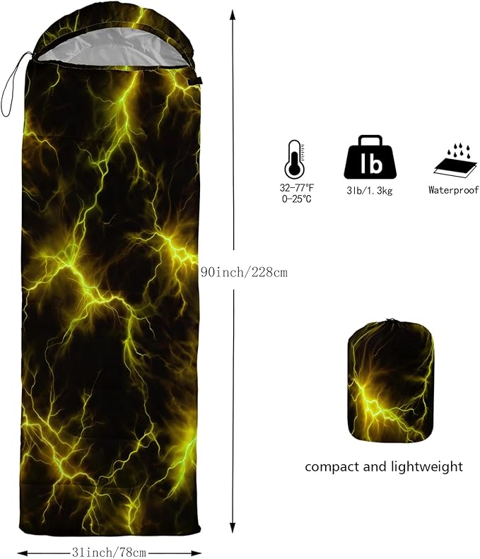 QOOMO Camping Sleeping Bags3 Season Warm &amp Cool WeatherLightweightWaterproof Sleeping Bags for Adults &amp KidsTravelingand OutdoorsCamping Gear Equipment