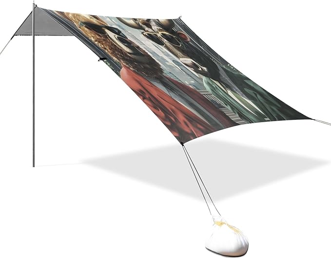 Camping Sun Shelters Bear and Bull in Suits Beach Canopy 126 * 110.2in