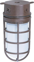 Nuvo Lighting SF76/625 Industrial Style Small Heavy Duty Aluminum Durable Outdoor Close to Ceiling Porch and Patio Light with Frosted Glass Old Bronze