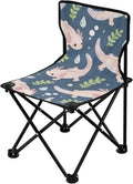 Foldable Camping Chairs for Adults Axolotl on Dark Blue Compact Folding Chair Backpacking Includes Carry Bag