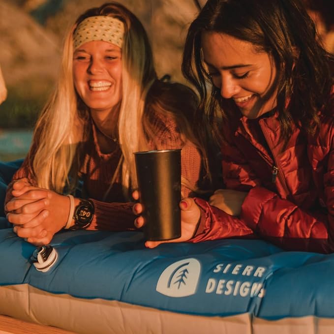 Sierra Designs Queen &amp Single Camping Air Bed Mattress for Car Camping Trave and Camp (Pump Included)