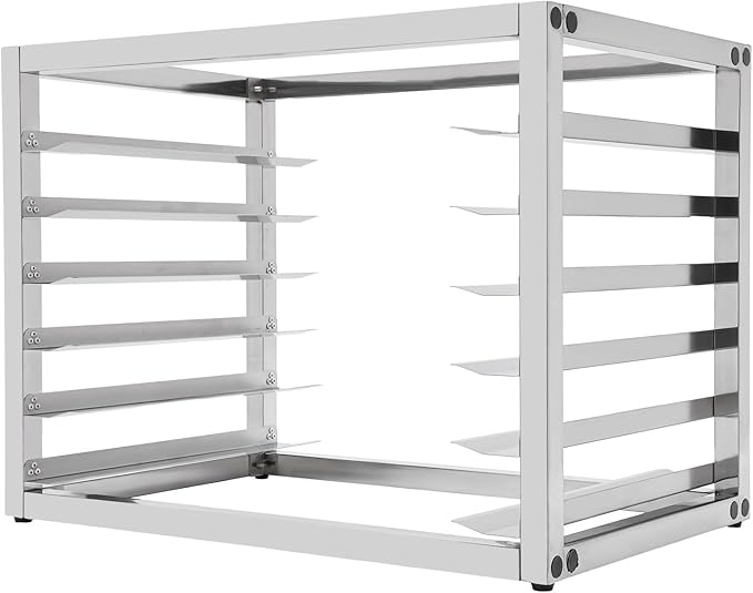 Bakery Bun Pan Speed Rack - 6-Sheet Bun Pan Rack Countertop Food Trays Rack for Commercial Baking and Bakers (6 Tiers) Stainless Steel Trays Not Included