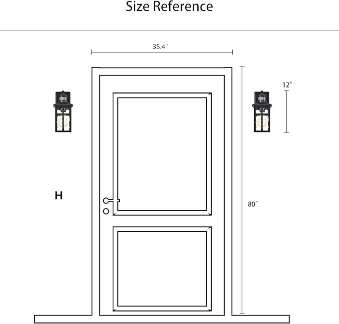 Edvivi Outdoor Wall Lights Exterior Dusk to Dawn Motion Sensor Outdoor Lighting Fixture with Water Glass 12 in. H 1-Light Matte Black Waterproof Wall Lantern Light for Patio Garden Garage Entryway