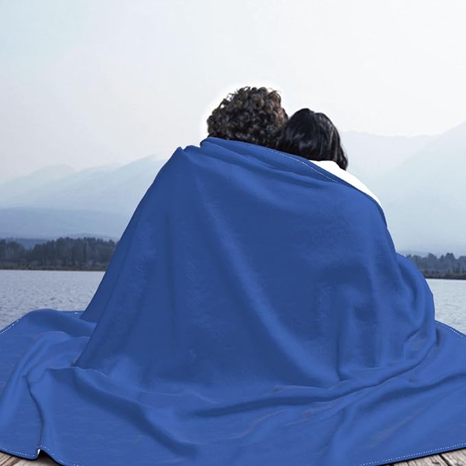Ultramarine Blue Soft Fleece Blanket 60 * 50 inch Soft Sofa Blanket Suitable for Sofa Camping Travel Night Cover Blanket