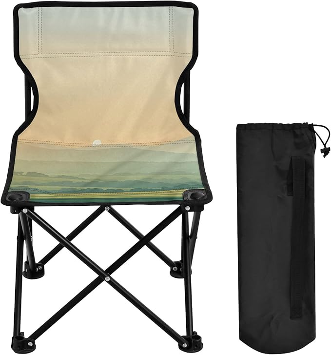 Field Portable Camping Chairs Folding Chair - Durable Oxford Fabric Lightweight Iron Frame Easy Fold Design - Ideal for Outdoor Activities Camping Fishing and Travel