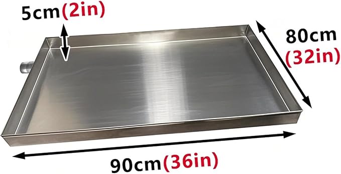 AC Water Catcher Drain Pan - 90x80cm Condensate Tray for Air Conditioner Refrigerator BBQ Oil Catcher Storage Organizer &amp Pet Feeding - Durable &amp Versatile Solution