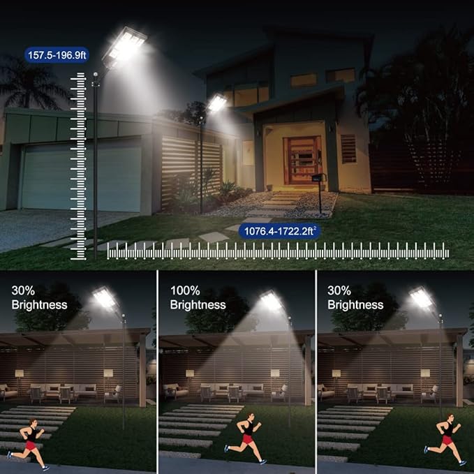 TINSUM Solar Lights Outdoor Motion Sensor4200W Dusk to Dawn Solar Street Lights Super Bright 7000K Flood Lights IP66 Waterproof Solar Powered for Parking Lot Street Yard