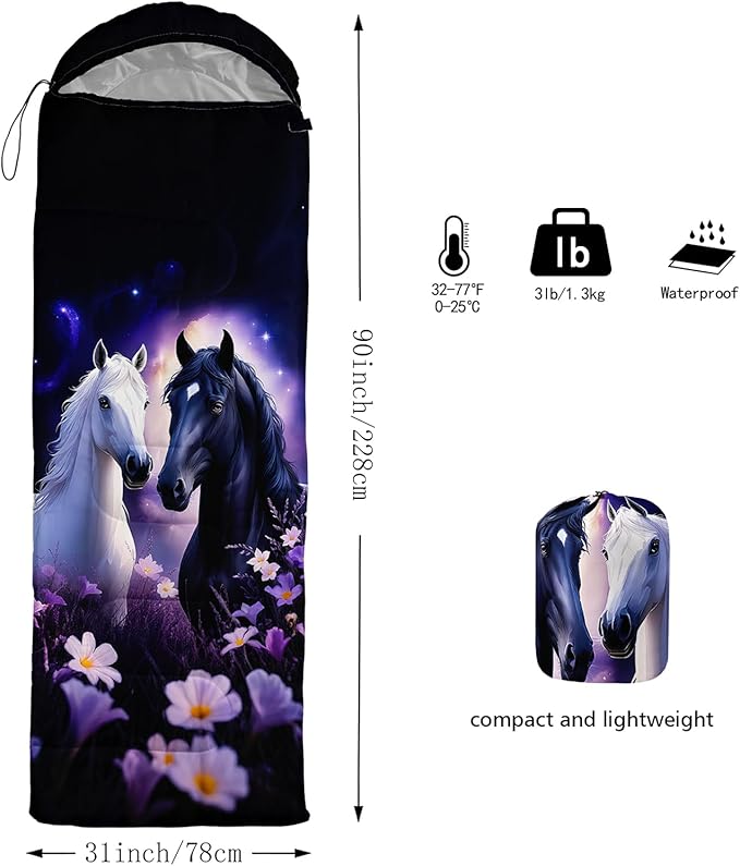 AILONEN Cartoon Camping Sleeping Bag for Boys Girls AdultsLightweight &amp Waterproof3 Season Warm &amp Cold WeatherPortablePrinted Sleeping BagTravelingCampingHiking