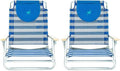 Ostrich SBSC-1016S South Adult Beach Lake Sand Lounging Chair Striped (2 Pack)