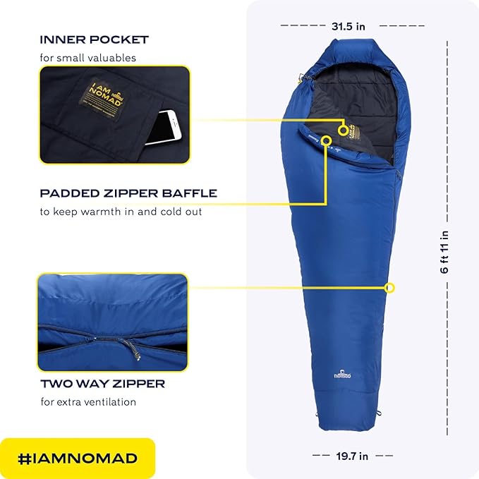 NOMAD Cuzco 800 Mummy Sleeping Bag (Royal Blue)