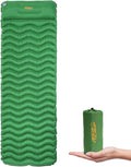 Ultralight Sleeping Pad with Pillow– Inflatable Camping Mat for Backpacking Traveling and Hiking Compact and Portable (Green)
