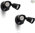 2 Pack LED Flood Lights Outdoor 16W 1900LM IP65 Waterproof Dusk to Dawn Dual Head Security Lights Exterior Wall Light for House Patio Garage Yard-Black 2P