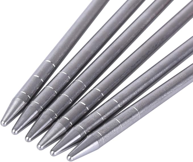 iBasingo 6-Pack Titanium Tent Stakes 20/24/30/35/40cm with Reflective Ropes Ultralight Backpacking Stakes for Camping Hiking Picnic Corrosion-Resistant &amp Durable Ground Pegs Ti4012P
