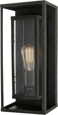 Globe Electric 44228 Montague 1-Light Outdoor Wall Sconce Bronze Clear Glass Shade44228