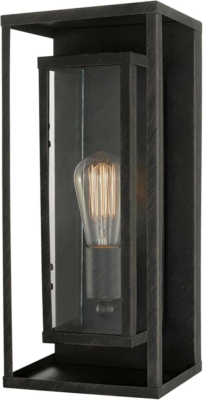 Globe Electric 44228 Montague 1-Light Outdoor Wall Sconce Bronze Clear Glass Shade44228