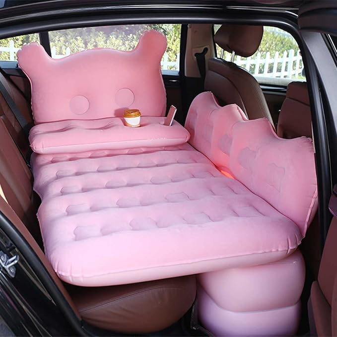 TXGJWRA Bed for Car Inflatable Car Air Mattress Camping Bed Back Seat Mattress Inflatable Mattress Air Bed for Car Universal SUV Extended Air Couch with Air PillowsBlack(Color)
