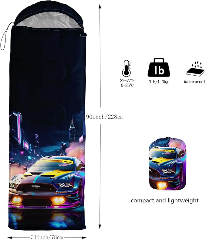 Print sleeping bagsleeping bagsOutdoor Camping Sleeping BagSuitable For Children Boys And Girls PortableWaterproofCompact And LightweightGreat For Outdoor CampingBackpacking And Hiking