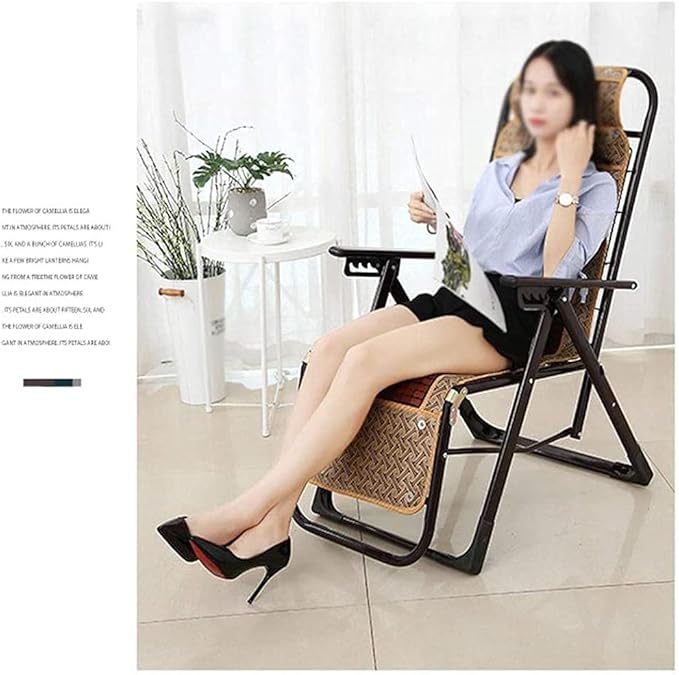 FWZJ Folding Lounger Recliners Zero Gravity Sun Lounger Chair Adjustable Heavy Duty Reclining Sun Lounger Chair for Office Lunch Break Chair Camping Patio Lawn Outdoor-B (A)