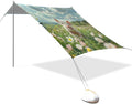 Cute Frolicking Piglet Beach Tent Sun Shelter 9.2' x 10.5' Beach Canopy with 4 Sandbags 4 Stability Poles Sand Shovels - Tent Canopy for Beach Camping Fishing Picnics