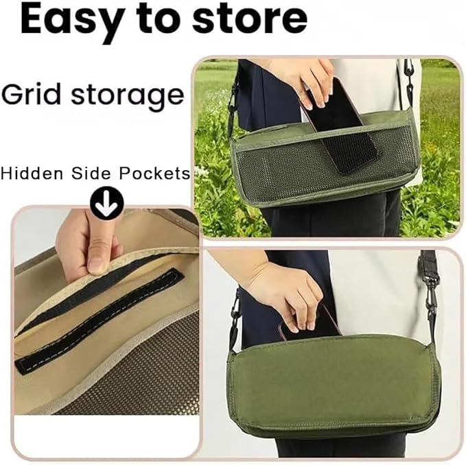 2-in-1 Outdoor Folding Chair &amp Bag Foldable Backpack Stool Portable Mini Outdoor Camping Fishing Folding Seat with Adjustable Shoulder Strapfor Hiking Picnics Outdoor Barbecue (Beige S)