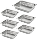 HECMAC 6 Pack Anti-Jam Hotel Pans 1/2 Size 2 1/2 Inch Deep Commercial Stainless Steel Chafing Steam Table Pan Catering Storage Metal Food Pan 23 Gauge