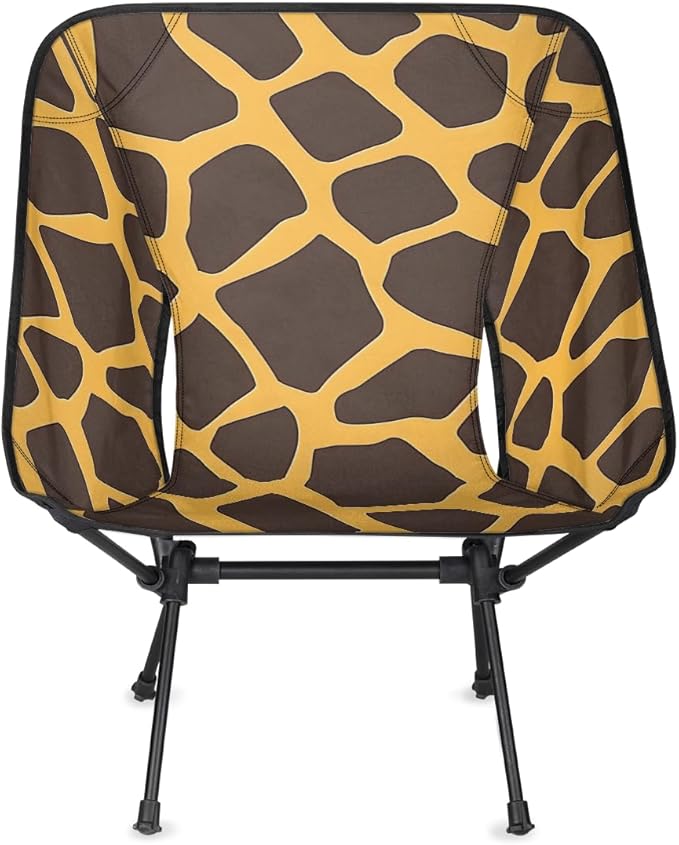 Animal Giraffe Print Pattern Camping Chair Lightweight Portable Chairs for Adults Easy Installation Outdoor Foldable Camping Chair for Camping Fishing Hiking Picnic Beach