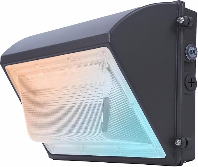150W LED Wall Pack Light with Photocell 4000/5000/6500K 3CCT 80/100/120/150W Selectable Security Lighting Dusk to Dawn Outdoor LED wall lights for Parking Lot Warehouse 100-277VAC ETL Listed