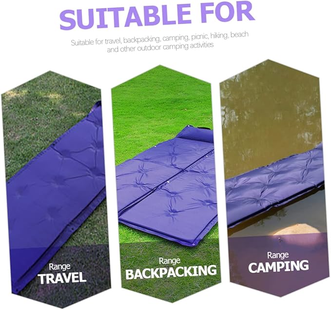 YARNOW Dampproof Inflatable Sleeping Mat Convenient Camping Pad for Travel Ergonomic Design for Optimal Comfort Portable Compact for Hiking Backpacking and Outdoor Activities