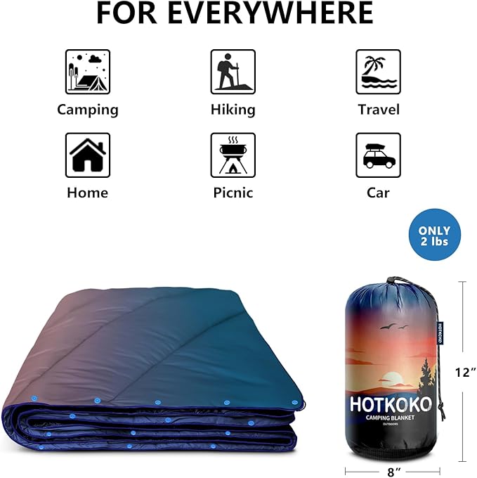 Camping BlanketLightweight Puffy Printed Camping Blanket Packable Outdoor Blanket for CampingTraveling Stadium Hiking Picnics