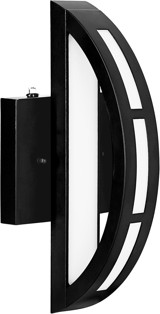 Sylvania Wall Mount Round LED Light Sconce 12.5W 5 CCT (2700/3000/3500/4000/5000K) 80 CRI 450 LMS Black with Sensor - 1 Pack (63472)