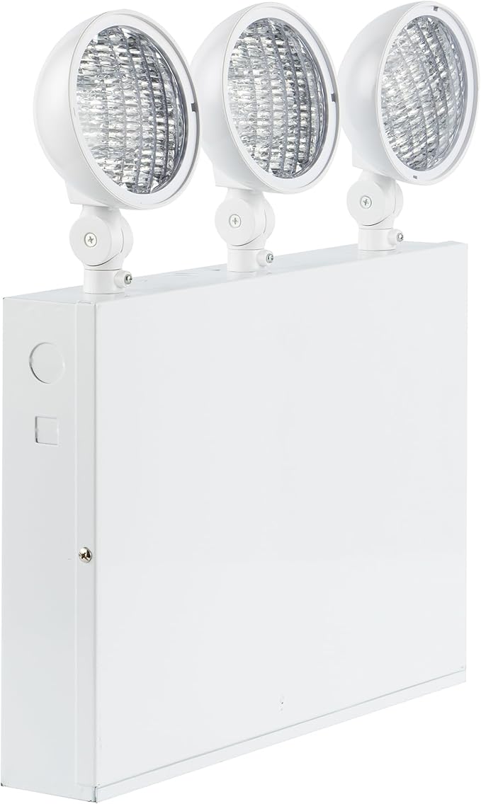 New York City Approved Emergency Light Emergency Lights with Battery Backup White Steel Housing AC 120/277V Three Heads
