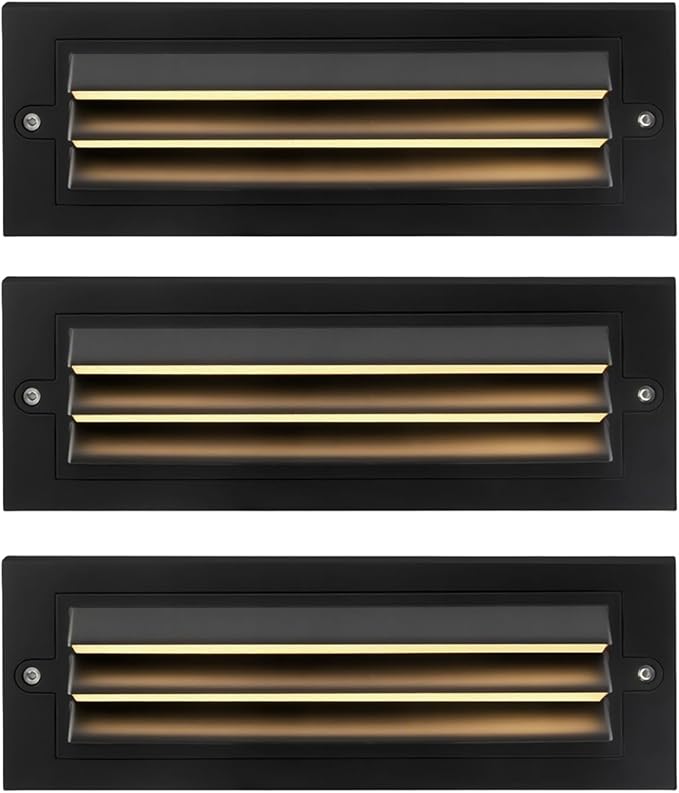 ZONK 110V-240V LED Outdoor Indoor Stair Step Lights 6W IP65 Waterproof 3000K Non-dimmable Deck Retaining Wall Lights for House GardenGarage Pack of 3