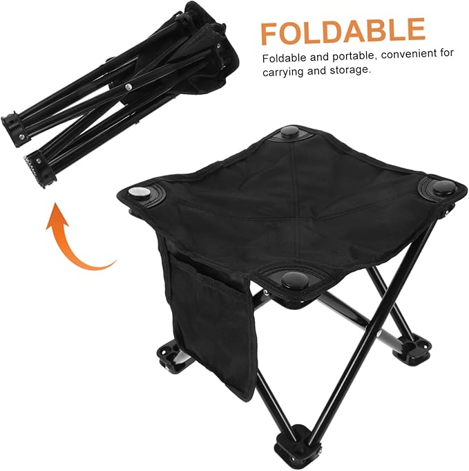 LIFKOME Lightweight Portable Folding Stool Oxford Fabric Camping Chair Hand Grip