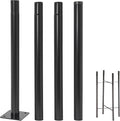 13Ft Tall Street Light Pole Black Galvanized Metal Solar Street Lamp Post Outdoor Street Courtyard Parking Lot Lighting Post with Ground Cage Solar Street Lamp Post for Patio Backyard