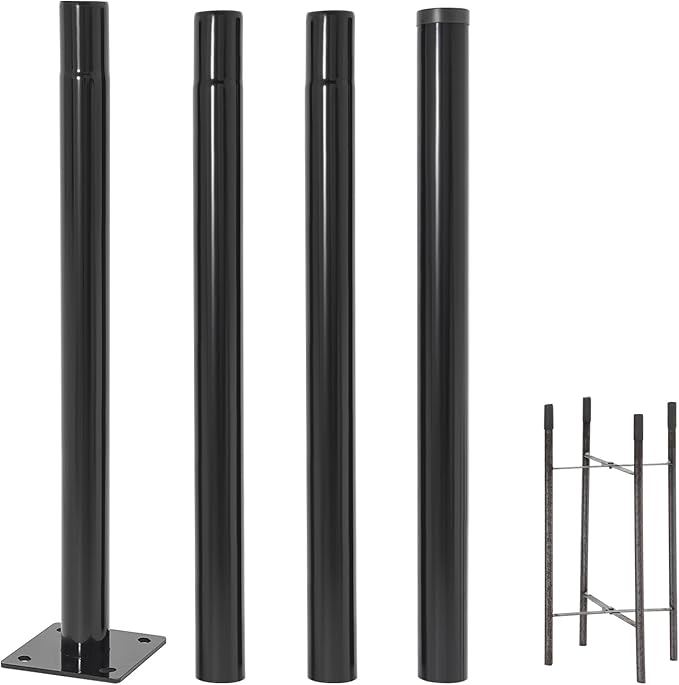 13Ft Tall Street Light Pole Black Galvanized Metal Solar Street Lamp Post Outdoor Street Courtyard Parking Lot Lighting Post with Ground Cage Solar Street Lamp Post for Patio Backyard