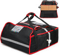 Insulated Pizza Delivery Bag 20''L x 20''W x 8''H Professional Thermal Pizza Warmer Bags Large Heavy Duty Pizza Carrier Hot Cold Food Delivery Bag for Delivery Bike Camping