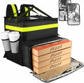 Bodaon Food Delivery Backpack with 2 Base Plates Dual-Layer Insulated Compartments Waterproof Lining Reflective Strip - Pizza Delivery Bag for Bike Couriers Grocery Takeout Food Transport