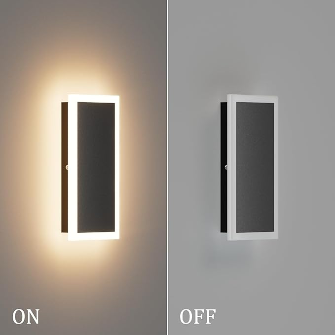 Modern LED Outdoor Wall Sconce 3000K 18W LED Outdoor Wall Mount Light Anti Rust Porch Light IP65 Waterproof Exterior Sconce for PorchFront DoorPatio