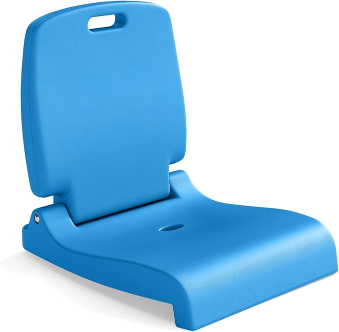 GYMAX Foldable Poolside Chairs for Edge of Pool Portable Pool Chair with Handle Drainage Hole Lightweight Folding Flip Seat for Beaches Camping Fishing Tailgating Lawn (Blue1)
