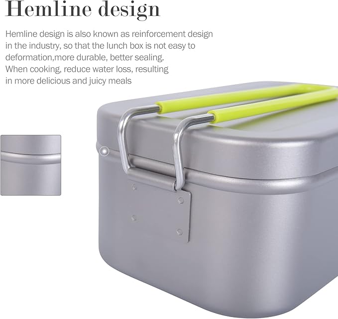 Boundless Voyage Camping Box Lunch Box with Folding Handle Collapsible Bowls with Lids Outdoor Tableware Ultralight Camping Mess Kit