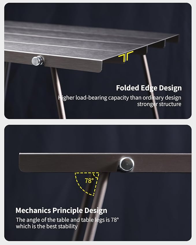 Flexifold Ultralight Aluminum Camping Table Portable Folding Camping Table Small Outdoor Side Table with Carry Bag for Outdoor Cooking Picnic Camp Beach Travel
