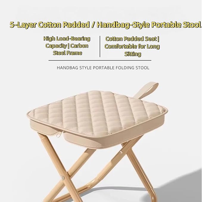 Portable Ultralight Folding Stool Thickened Collapsible Camping Chair for Adults Pocket-Sized Travel Seat for Hiking Fishing and Outdoor Activities