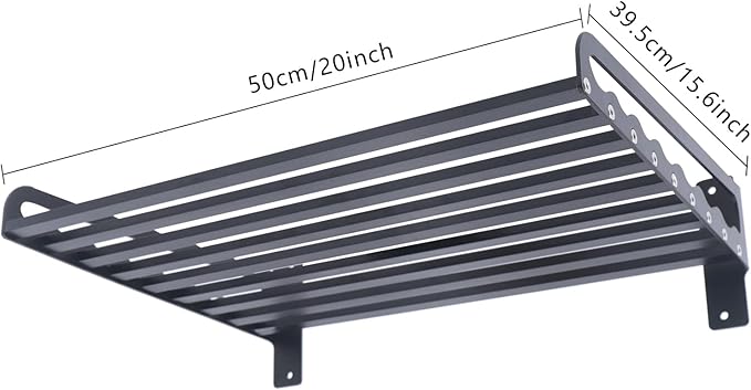 Microwave Oven Rack Wall-Mounted Microwave Holder Shelf 20 L x 15.6 W Black Storage Racks Wall Shelf 110 lbs Capacity Oven Bracket Holder for Kitchen Storage Accessories Service