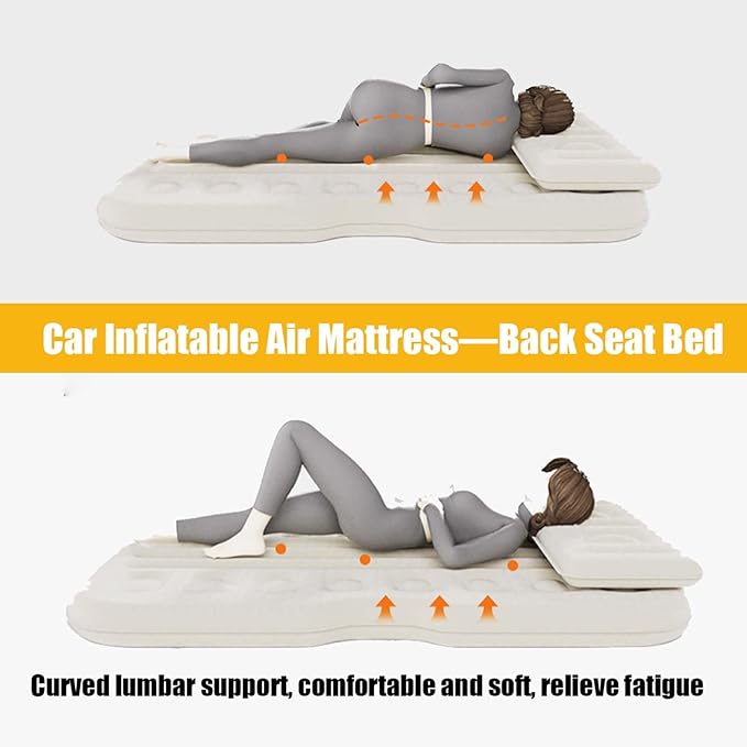 Car Back Seat Air Mattress Compatible with Chevrolet Colorado Trail Boss Pickup Truck 2024-2025 Inflatable SUV Mattress with Pillow Portable Travel Camping Sleeping PadBlack